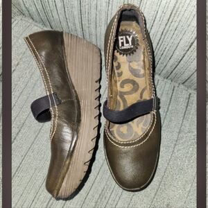 Fly London Kirei Mary-jane wedge shoes.